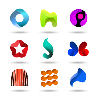 Original design colored logos vector material 07