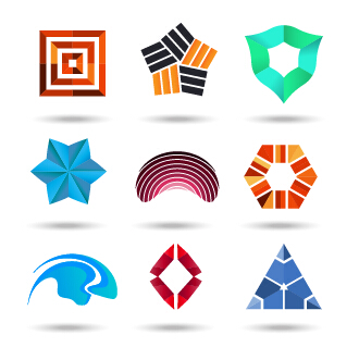 Original design colored logos vector material 09