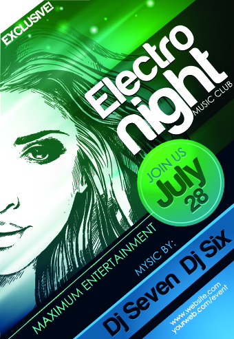 Music club poster design vector 02