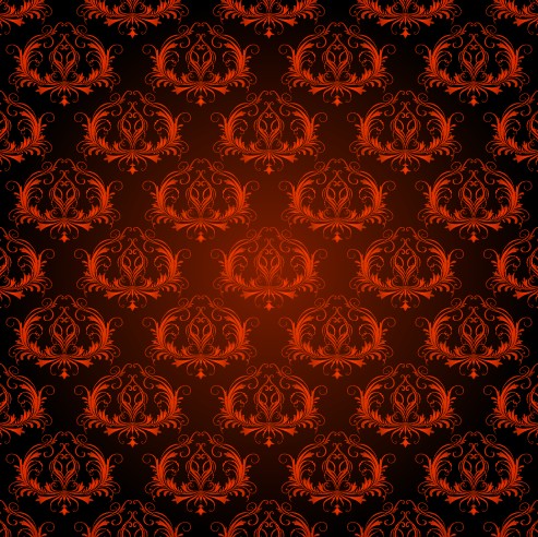 Red floral ornaments seamless vector