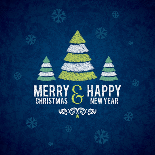 Refreshing blue xmas art background vector 03