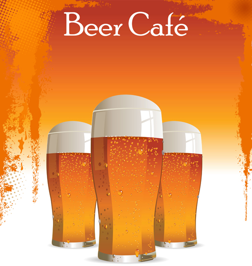Retro beer poster desgin elements vector 04
