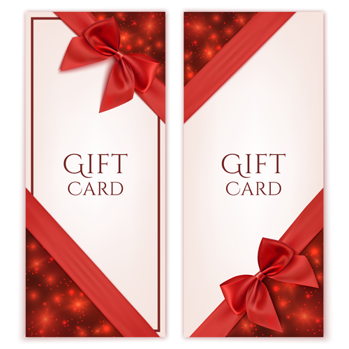 Romantic Valentine gift cards 02 vectors