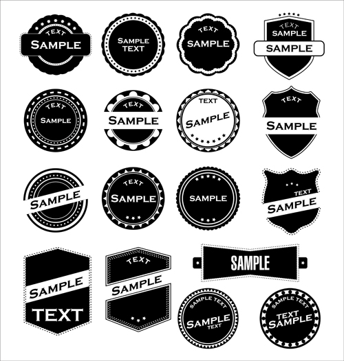Round labels vintage styles vector 03