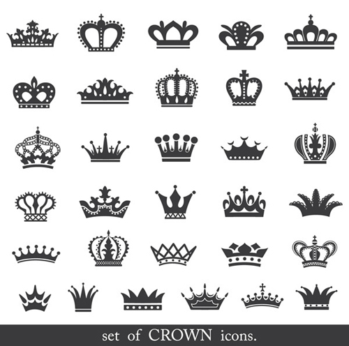 Royal crown vintage design vectors 02