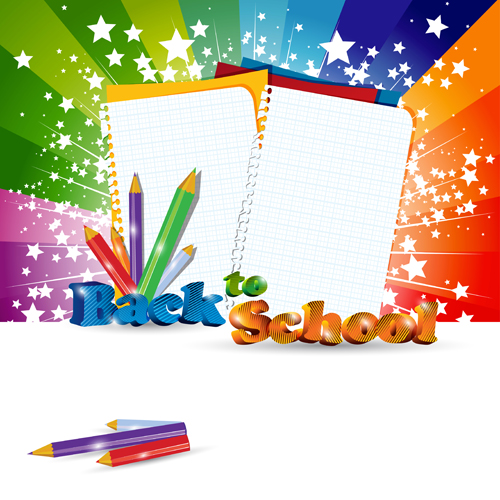 Set of School supplies elements vector 01