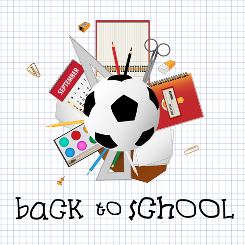 Set of School supplies elements vector 02
