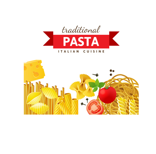 traditional pasta background vector background 