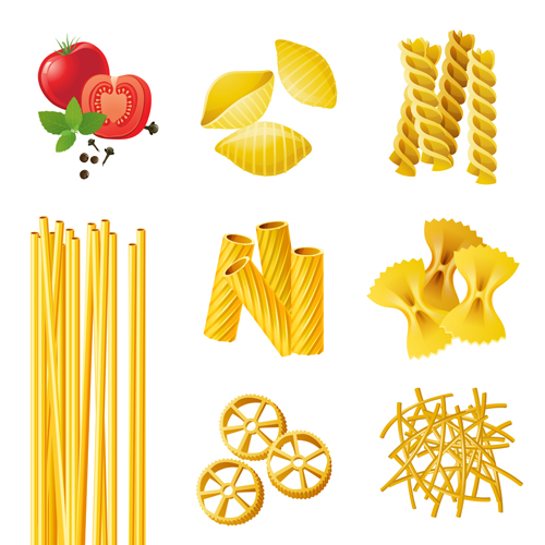 Traditional pasta art background vector 02