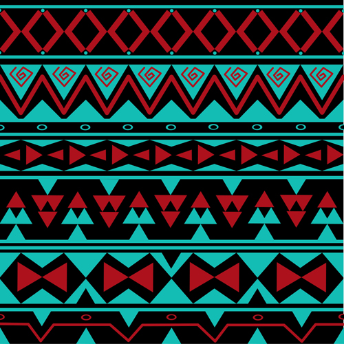 Tribal pattern seamless borders vector 02