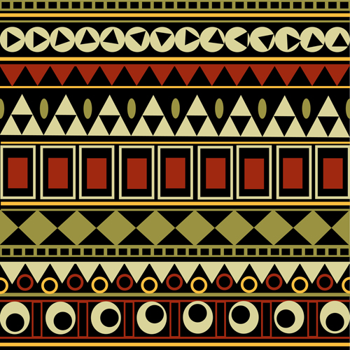 Tribal pattern seamless borders vector 03