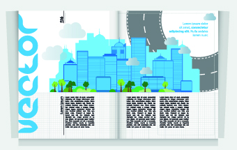 Urban Magazine cover design elements vector 01
