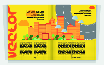 Urban Magazine cover design elements vector 03