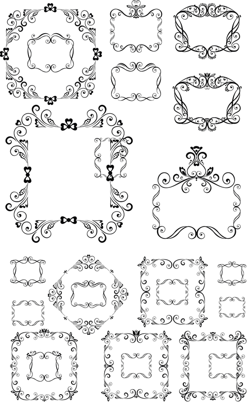 Various Swirl Templates Frame vector