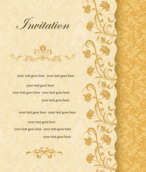 Vintage beige floral background vector 01