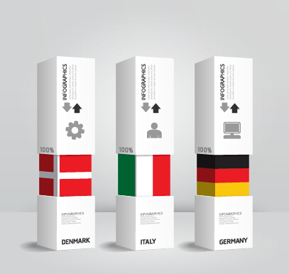 lags with infographics design vector 06 World flags with infographics design vector 06