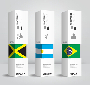 flags with infographics design vector 08 World flags with infographics design vector 08