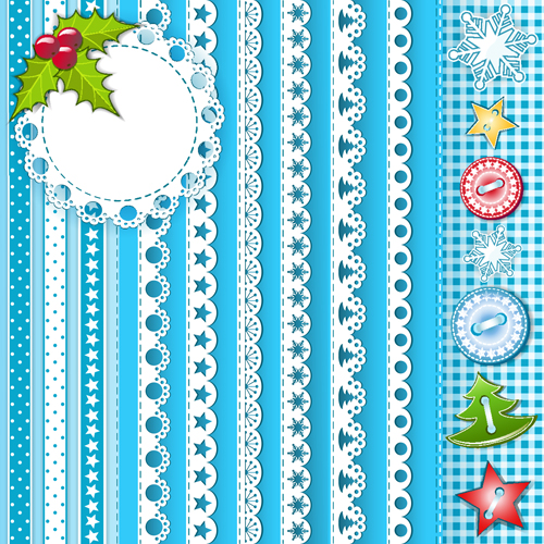 Xmas lace ornaments elements vector 05