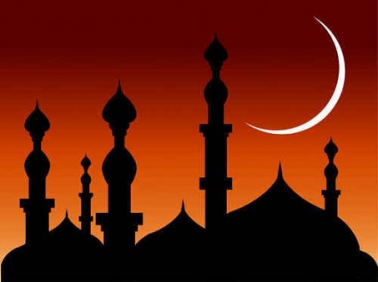 Abstract mosque night background vector Abstract mosque night background vector