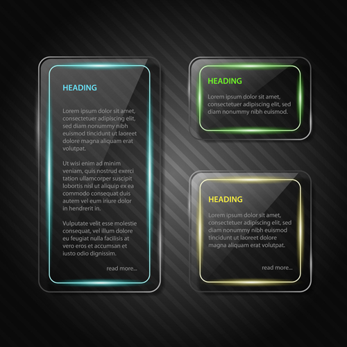 black glass frames vector background 02