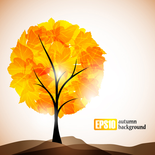 Set of Leaf fall vector backgrounds vector 02