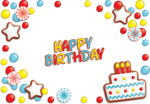 Best Happy birthday design elements vector set 02