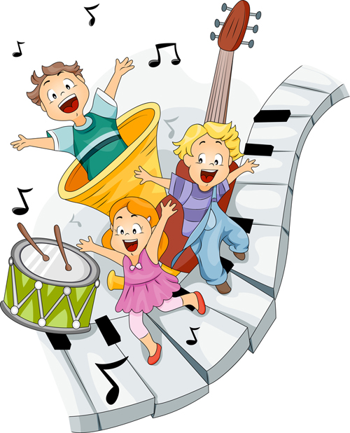 Playing children Cartoon vector set 01