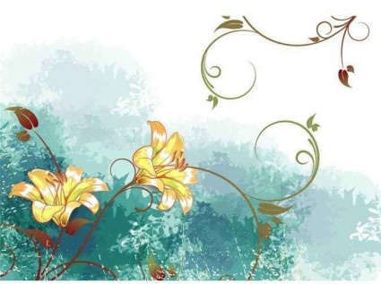 Watercolor flower background vector graphics Watercolor flower background vector graphics