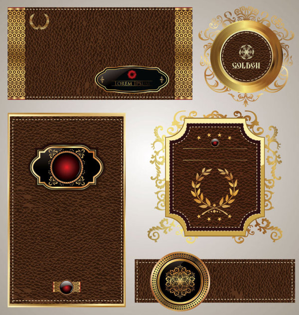 Leather label free vector 01
