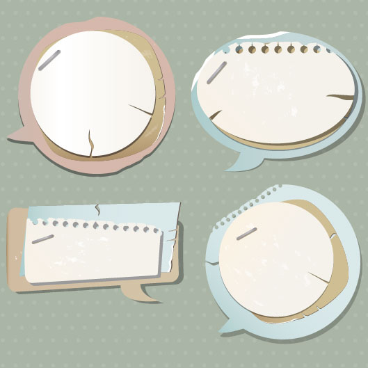 paper Speech Bubbles Label Stickers vector01