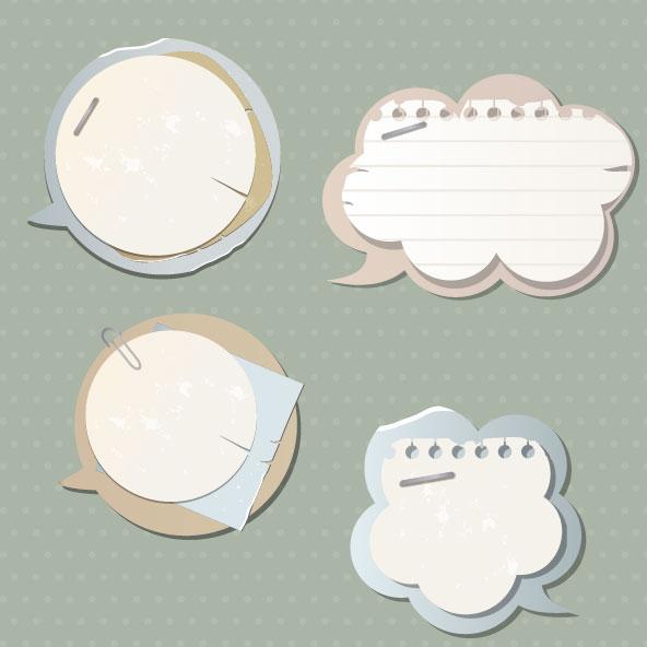 paper Speech Bubbles Label Stickers vector02