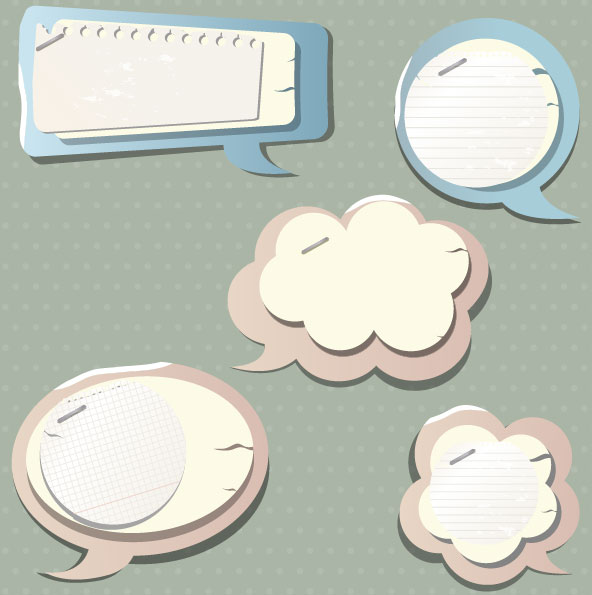 paper Speech Bubbles Label Stickers vector03
