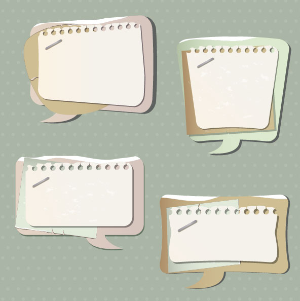 paper Speech Bubbles Label Stickers vector04