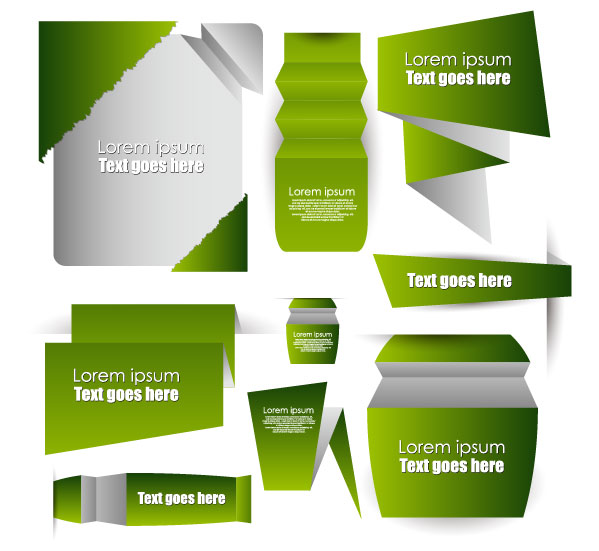 Origami paper design Elements vector part 1