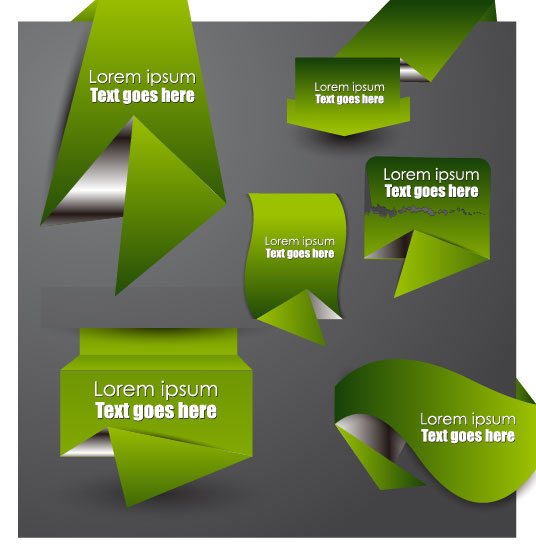 Origami paper design Elements vector part 2