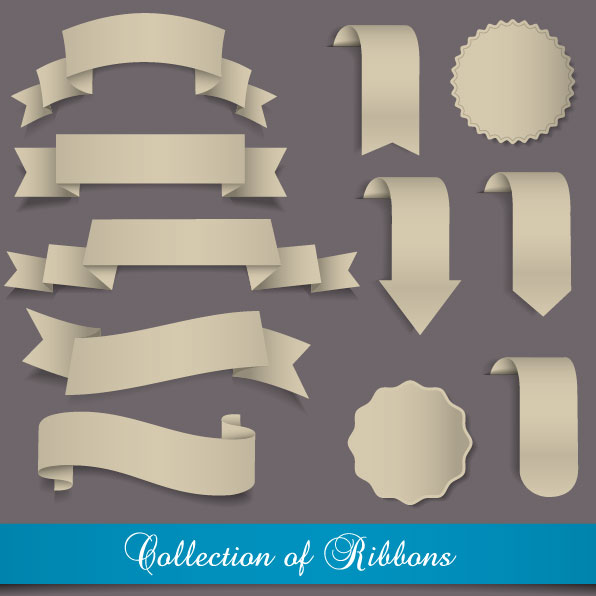 Stickers of Exquisite ribbons vector 01