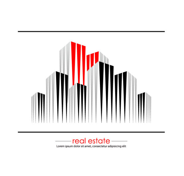 Real estate Building design elements vector 05