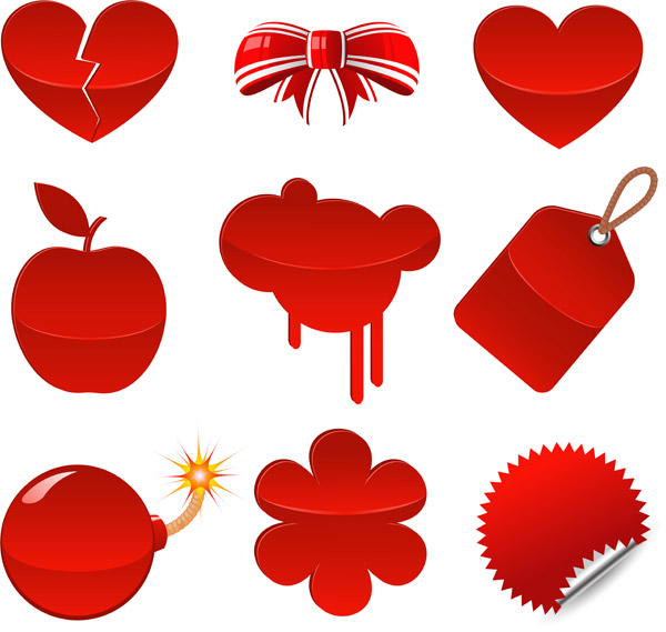 Red icon vector vector