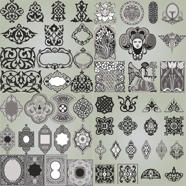 Floral exquisite ornaments vector