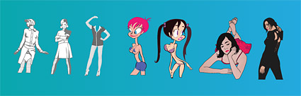 Different girls vector art