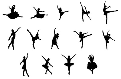 vector silhouette EPS format characters ballet 