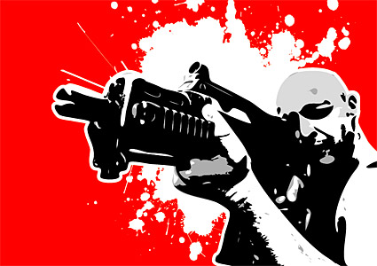 Shooting people vector graphic