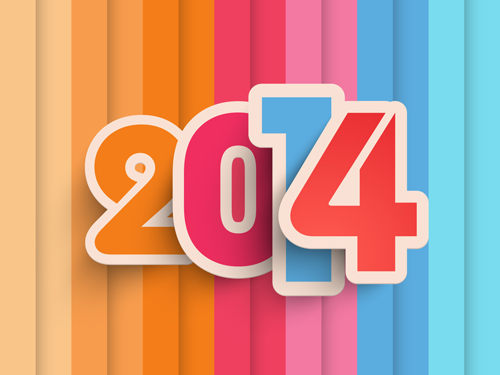 vector background new year creative background 2014 