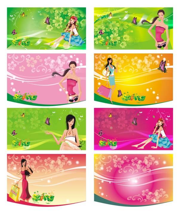 Female supermarket shopping card Vector