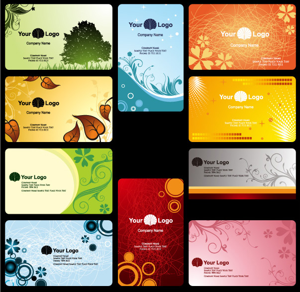 Floral business card vector