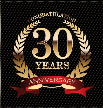 Luxury anniversary labels golden style vector 01