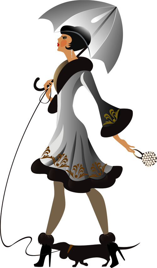 Beautiful of Fashion Girls vector graphic 01