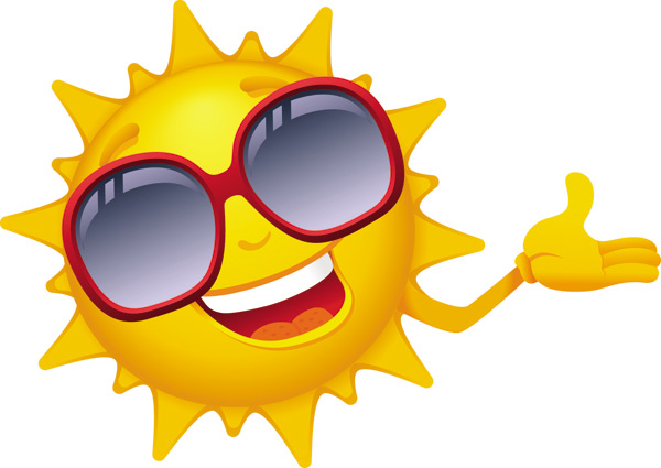Cartoon sun smiley face vector design 01