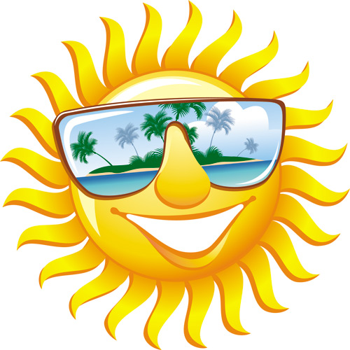 Cartoon sun smiley face vector design 03