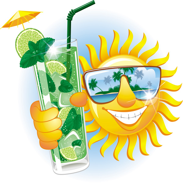 Cartoon sun smiley face vector design 06